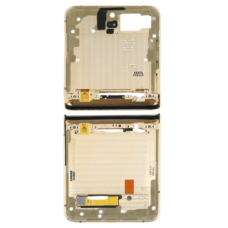 For Samsung Galaxy Z Flip 5G SM-F707 Top + Lower Middle Frame Bezel Plate (Gold)