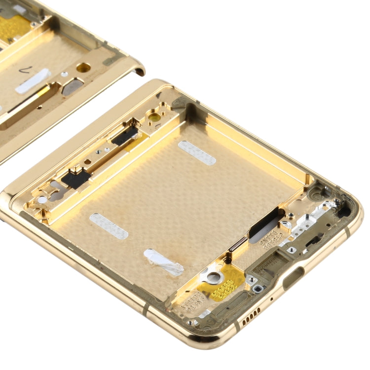For Samsung Galaxy Z Flip 5G SM-F707 Top + Lower Middle Frame Bezel Plate (Gold)