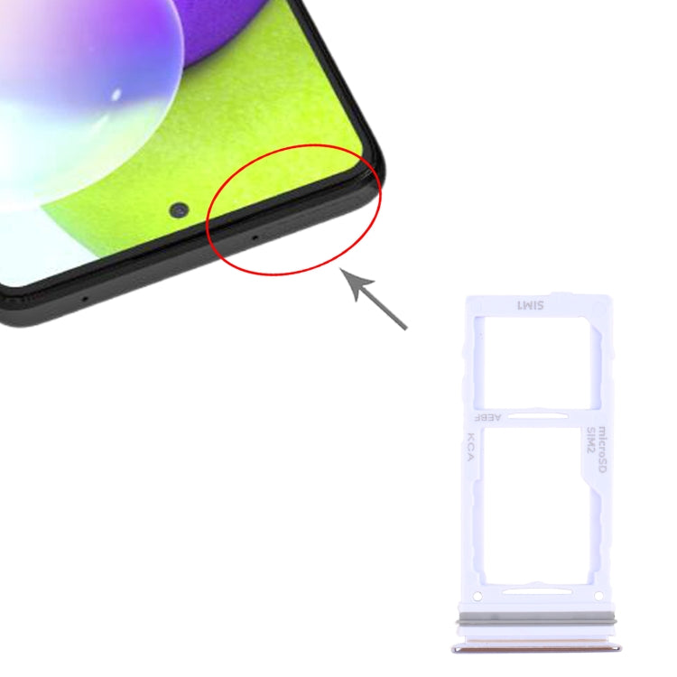 For Samsung Galaxy A52 SM-A525 SIM Card Tray + SIM Card Tray / Micro SD Card Tray