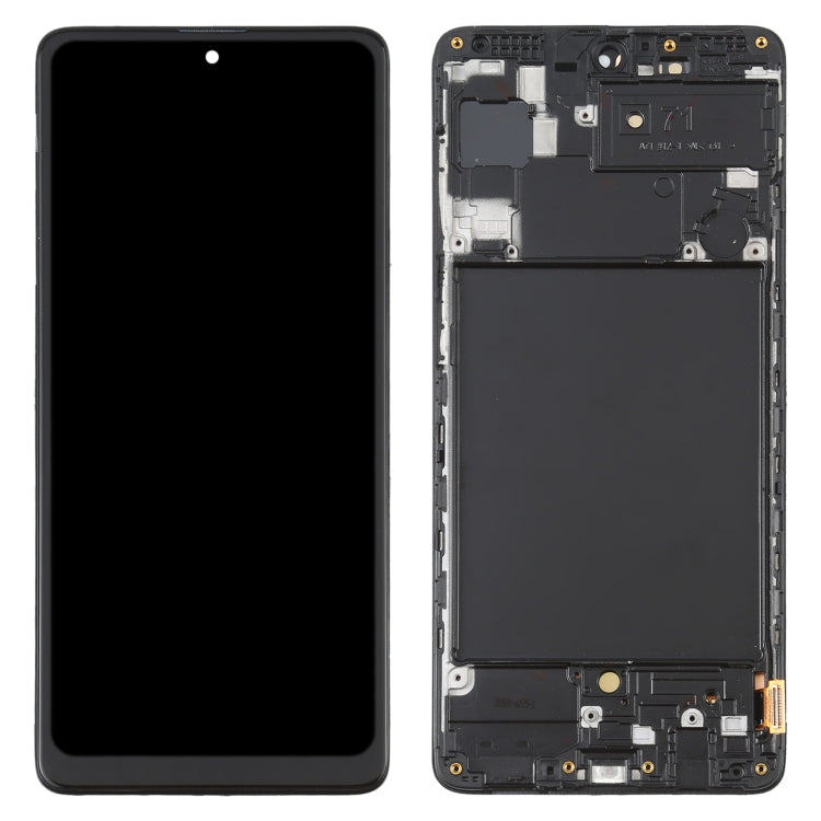 OLED LCD Screen for Samsung Galaxy A71 SM-A715(6.39 inch) Digitizer Full Assembly with Frame (Black)