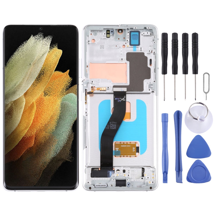 Original Super AMOLED LCD Screen For Samsung Galaxy S21 Ultra 5G SM-G998B Digitizer Full Assembly with Frame