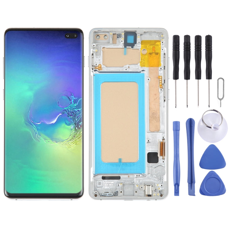 TFT LCD Screen For Samsung Galaxy S10+ SM-G975 Digitizer Full Assembly with Frame,Not Supporting Fingerprint Identification