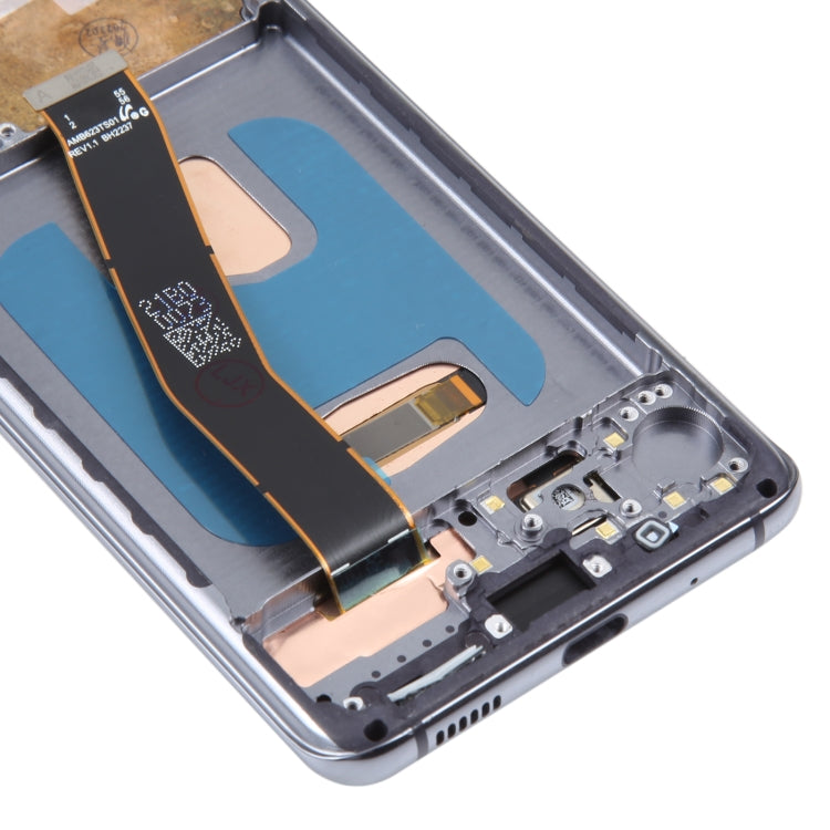 OLED Material LCD Screen for Samsung Galaxy S20 SM-G980 Digitizer Full Assembly With Frame(Black)