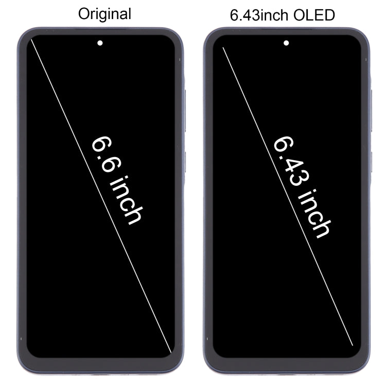 For Samsung Galaxy A35 SM-A356B 6.43 inch OLED LCD Screen Digitizer Full Assembly with Frame - Dark Blue