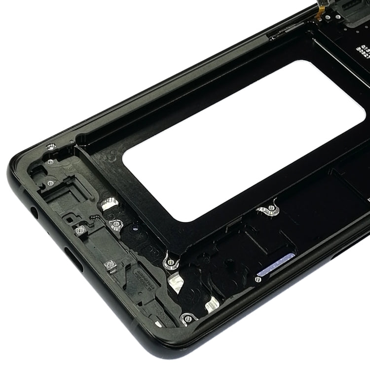 For Galaxy A8+ (2018), A730F, A730F/DS Front Housing LCD Frame Bezel Plate (Black)