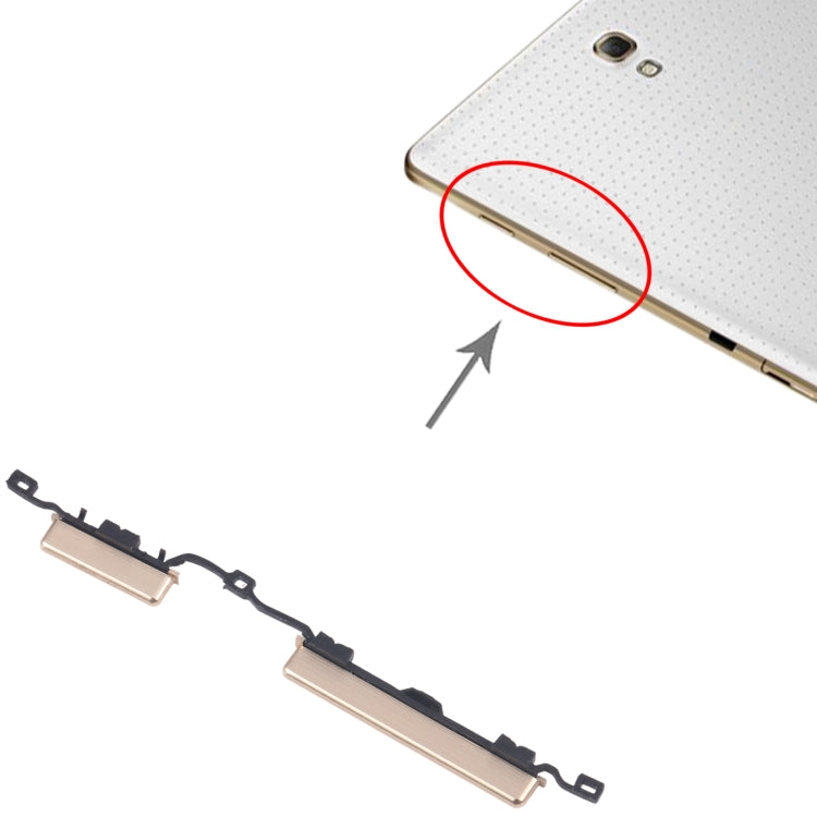 For Samsung Galaxy Tab S 8.4 SM-T705 Original Power Button and Volume Control Button  - Gold