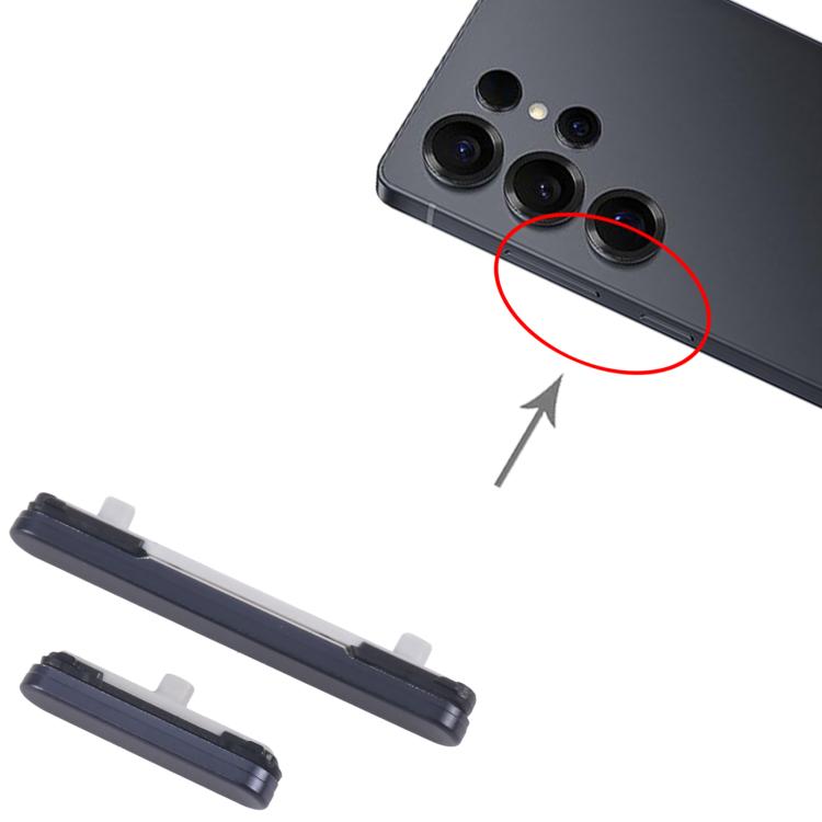 For Samsung Galaxy S25 Ultra SM-S938B 10pcs Power Button and Volume Control Button  - Black