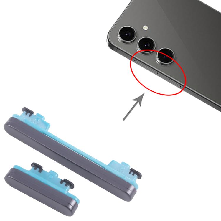 For Samsung Galaxy S24 FE SM-S721B 10pcs Power Button and Volume Control Button  - Black