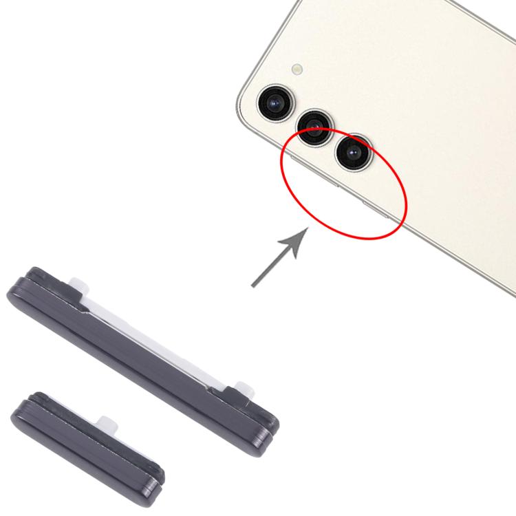 For Samsung Galaxy S23+ SM-S916B 10pcs Power Button and Volume Control Button  - Black