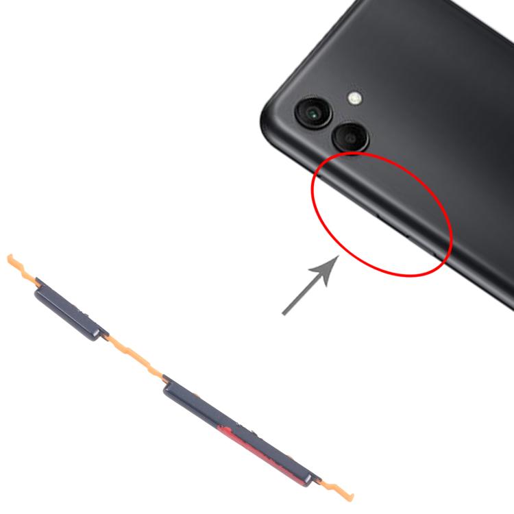 For Samsung Galaxy A04 SM-A045F 10pcs Power Button and Volume Control Button  - Black