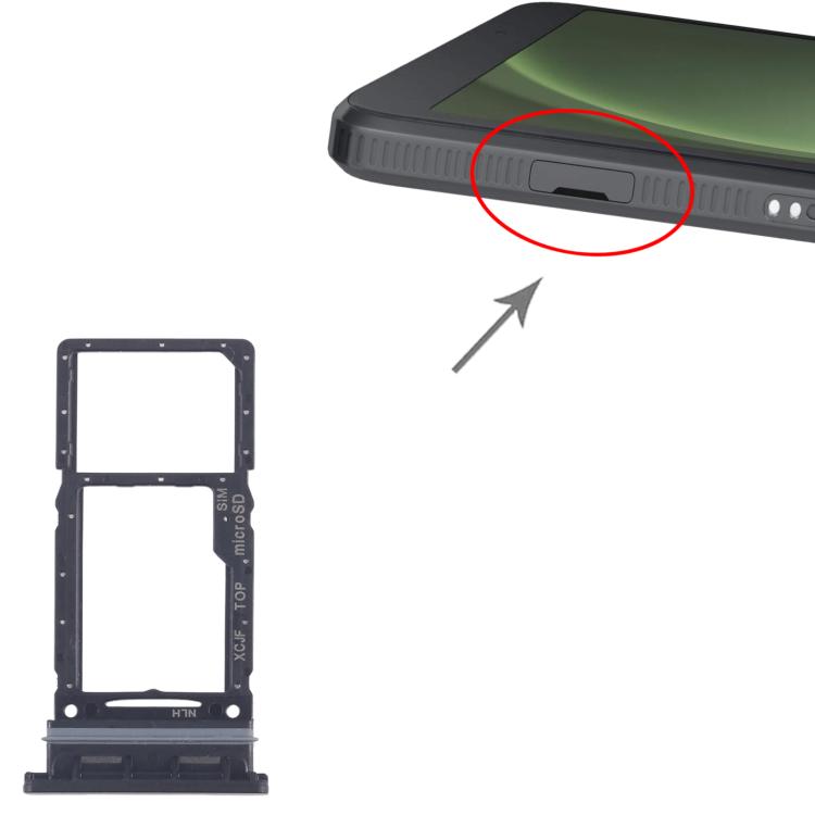 For Samsung Galaxy Tab Active5 5G SM-X306 Original SIM Card Tray + Micro SD Card Tray  - Black