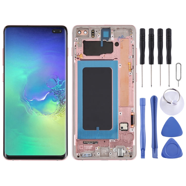 Original Super AMOLED LCD Screen for Samsung Galaxy S10+ Digitizer Full Assembly with Frame