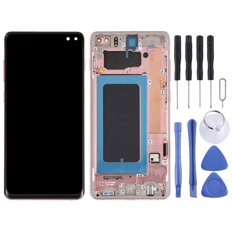 Original Super AMOLED LCD Screen for Samsung Galaxy S10+ Digitizer Full Assembly with Frame