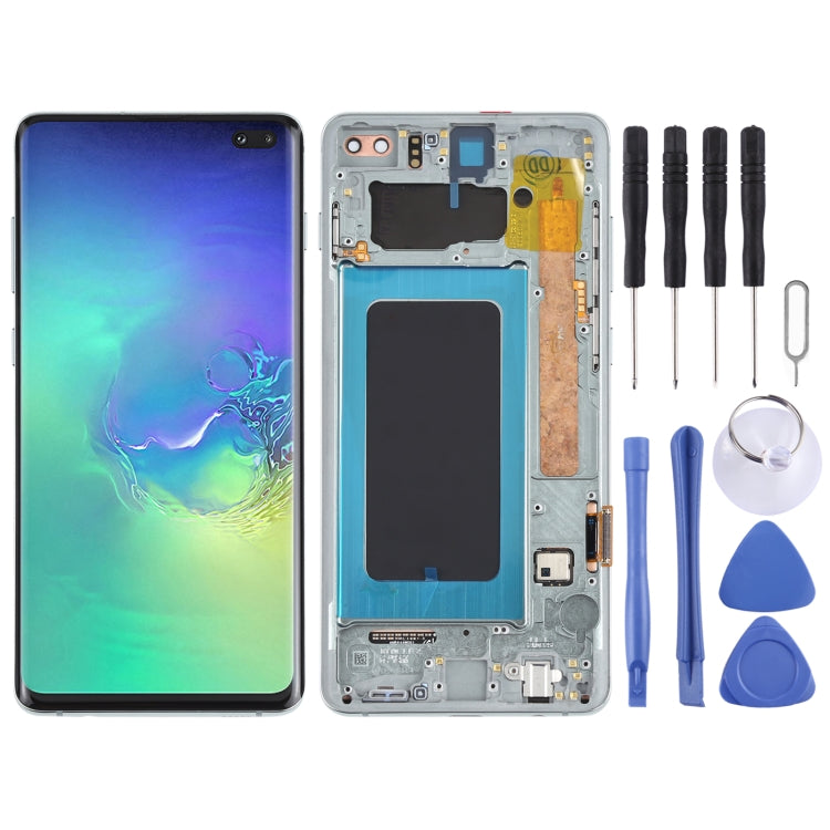 Original Super AMOLED LCD Screen for Samsung Galaxy S10+ Digitizer Full Assembly with Frame