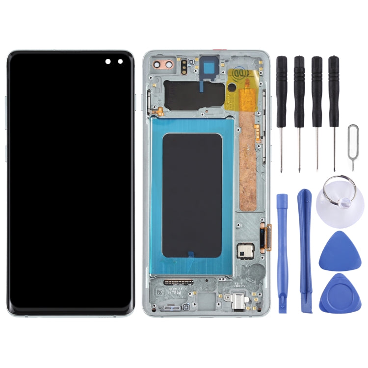Original Super AMOLED LCD Screen for Samsung Galaxy S10+ Digitizer Full Assembly with Frame
