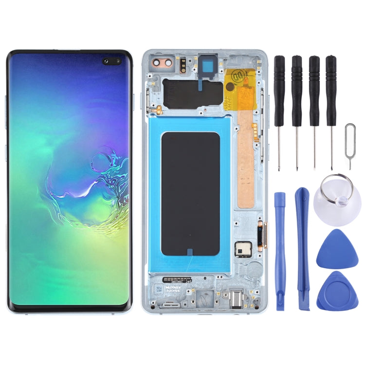 Original Super AMOLED LCD Screen for Samsung Galaxy S10+ Digitizer Full Assembly with Frame