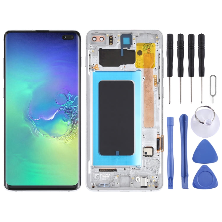 Original Super AMOLED LCD Screen for Samsung Galaxy S10+ Digitizer Full Assembly with Frame