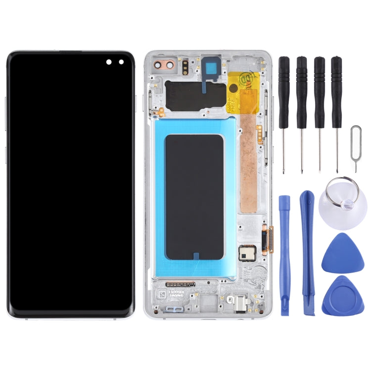 Original Super AMOLED LCD Screen for Samsung Galaxy S10+ Digitizer Full Assembly with Frame