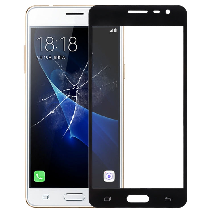 For Galaxy J3 Pro / J3110 Front Screen Outer Glass Lens (Black)
