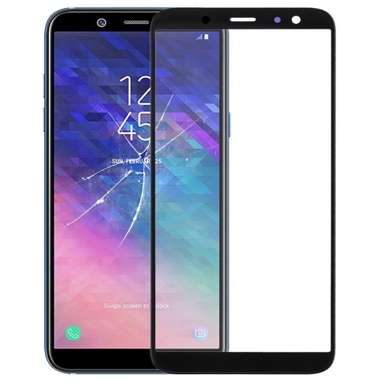 For Galaxy A6 (2018)  Front Screen Outer Glass Lens (Black)