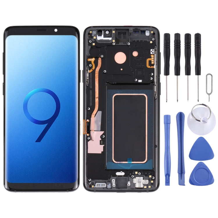 Original Super AMOLED LCD Screen for Galaxy S9 / G960F / DS / G960U / G960W / G9600 Digitizer Full Assembly with Frame