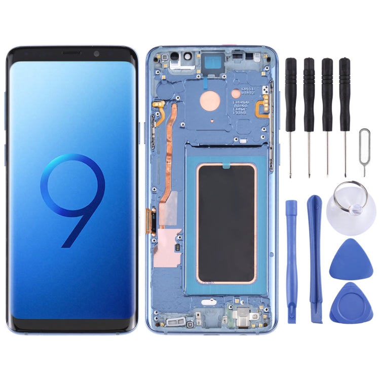 Original Super AMOLED LCD Screen for Galaxy S9 / G960F / DS / G960U / G960W / G9600 Digitizer Full Assembly with Frame