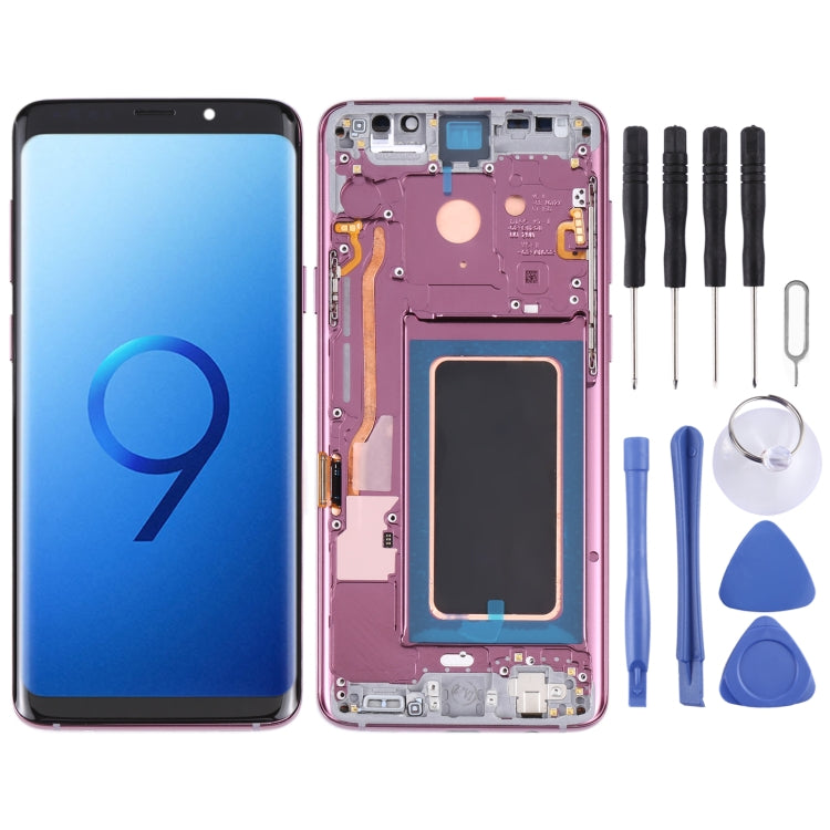 Original Super AMOLED LCD Screen for Galaxy S9 / G960F / DS / G960U / G960W / G9600 Digitizer Full Assembly with Frame