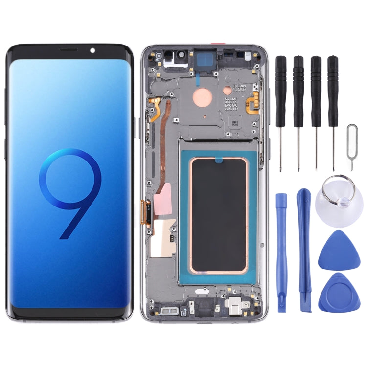Super AMOLED LCD Screen for Galaxy S9+ / G965F / G965F / DS / G965U / G965W / G9650 Digitizer Full Assembly with Frame