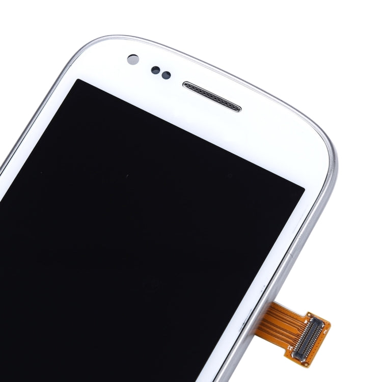 Original LCD Display + Touch Panel with Frame for Galaxy SIII mini / i8190(White)