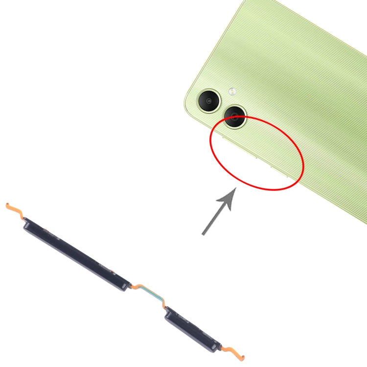 For Samsung Galaxy A05 SM-A055F 10pcs Original Power Button and Volume Control Button  - Black