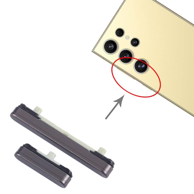 For Samsung Galaxy S24 Ultra SM-S928B 10pcs Original Power Button and Volume Control Button  - Black