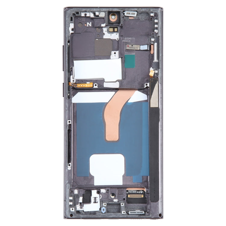 For Samsung Galaxy S22 Ultra 5G SM-S908U US Edition OLED LCD Screen Digitizer Full Assembly with Frame (Black)