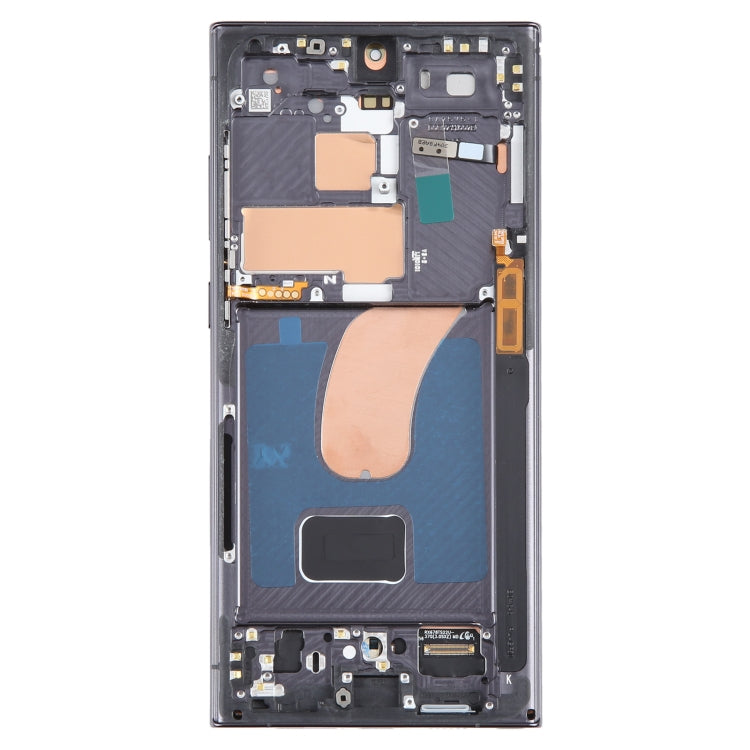 For Samsung Galaxy S23 Ultra 5G SM-S918U US Edition OLED LCD Screen Digitizer Full Assembly with Frame (Black)