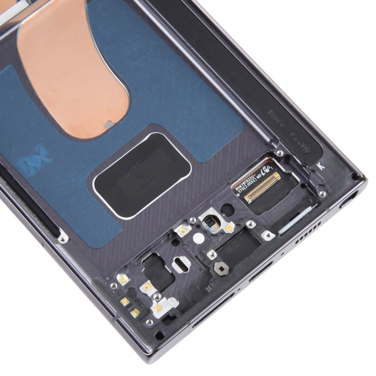 For Samsung Galaxy S23 Ultra 5G SM-S918U US Edition OLED LCD Screen Digitizer Full Assembly with Frame (Black)