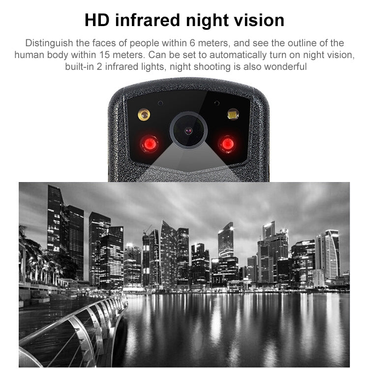 ZF902 HD 2.0 inch Display IP56 Waterproof Mini DVR Law Enforcement Recorder with Night Vision(Black)