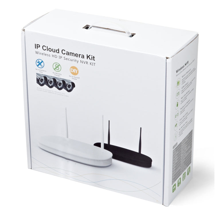 IPCC-KITB19-8CH-960P HD 960P 8CH 1/3.0 inch 1.0MP Waterproof IP Cameras 1080P Wireless NVR Kit, Support Night Vision / Motion Detection