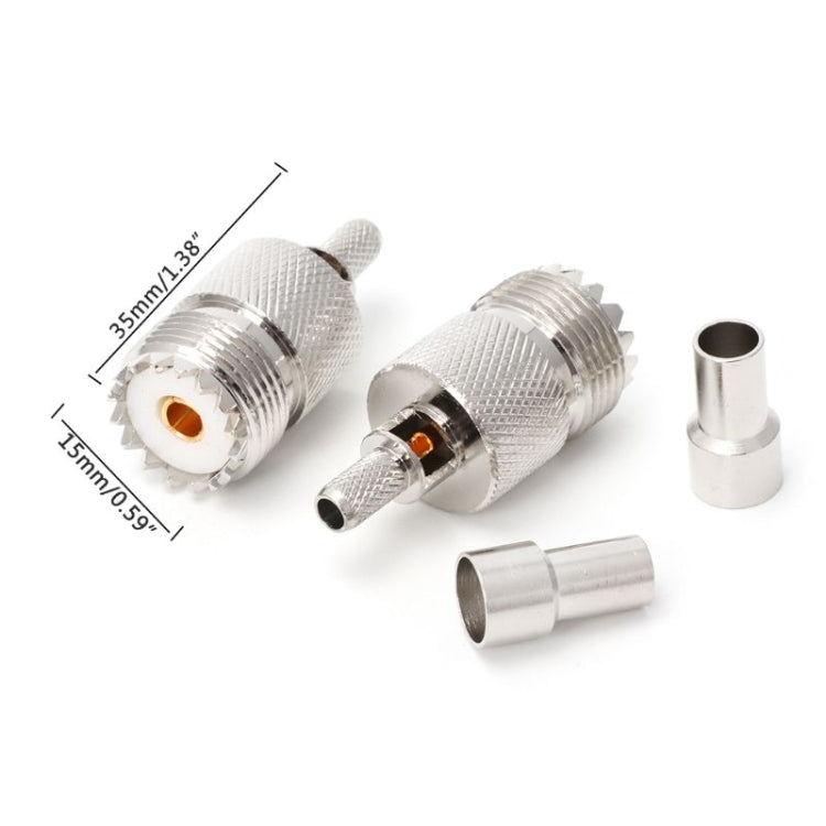 10 Sets UHF Female Jack Crimped RF Connector Coaxial Adapter