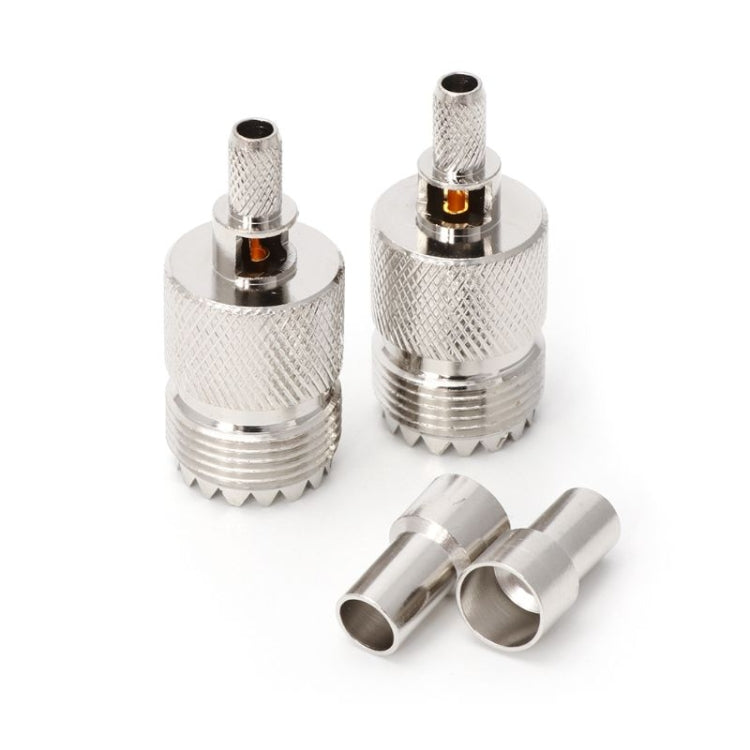 10 Sets UHF Female Jack Crimped RF Connector Coaxial Adapter