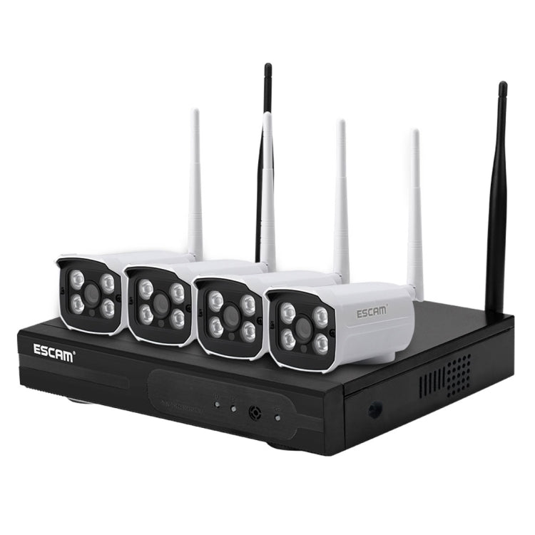 ESCAM WNK403 4CH 1080P 1/4 inch CMOS 2.0 Mega Pixel WiFi Bullet IP Camera NVR Kit, Support Night Vision / Motion Detection