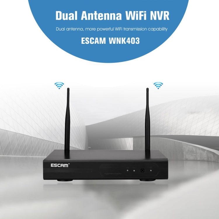 ESCAM WNK403 4CH 1080P 1/4 inch CMOS 2.0 Mega Pixel WiFi Bullet IP Camera NVR Kit, Support Night Vision / Motion Detection