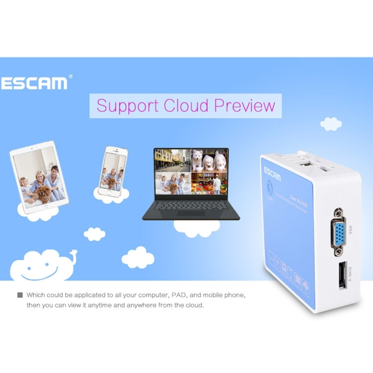 ESCAM NVR K208 8CH Mini NVR Digital Video Recorder, Support VGA / HDMI / USB