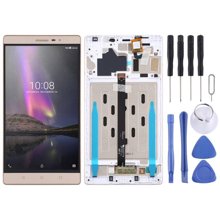 OEM LCD Screen for Lenovo Phab2 / PB2-650 / PB2-650N / PB2-650M Digitizer Full Assembly With Frame (Gold)