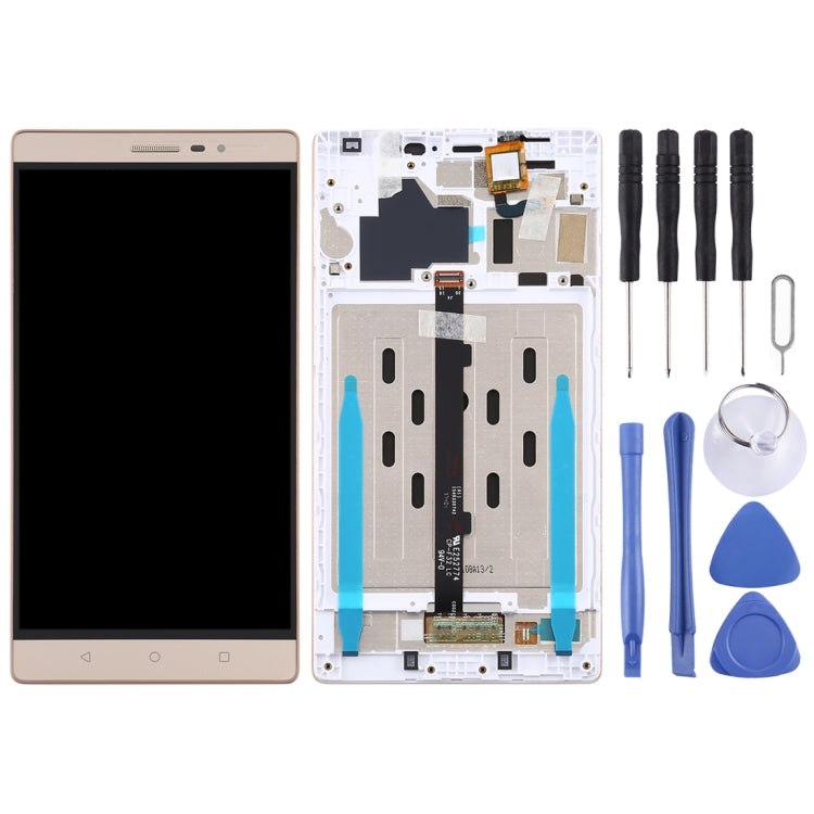 OEM LCD Screen for Lenovo Phab2 / PB2-650 / PB2-650N / PB2-650M Digitizer Full Assembly With Frame (Gold)