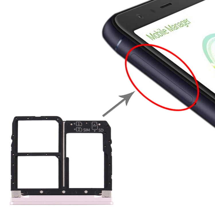 SIM Card Tray + SIM Card Tray + Micro SD Card Tray for Asus Zenfone Max Plus (M1) ZB570TL / X018D