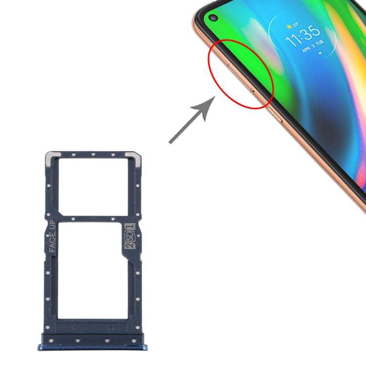 SIM Card Tray + SIM Card Tray / Micro SD Card Tray for Motorola Moto G9 Plus XT2087-1