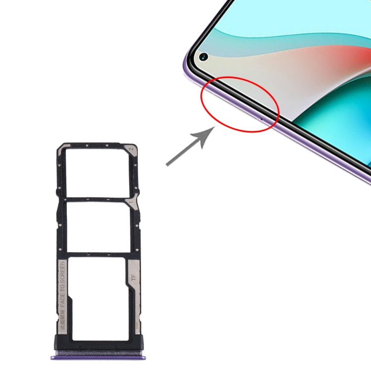 SIM Card Tray + SIM Card Tray + Micro SD Card Tray for Xiaomi Redmi Note 9 5G / Redmi Note 9T M2007J22G M2007J22C
