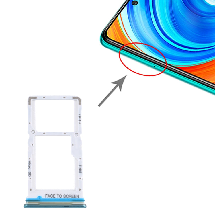 SIM Card Tray + SIM Card Tray / Micro SD Card Tray for Xiaomi Redmi Note 9 Pro 5G M2007J17C