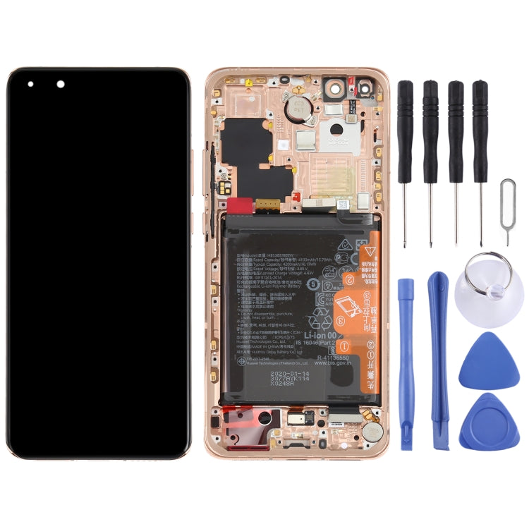 Original OLED LCD Screen for Huawei P40 Pro Digitizer Full Assembly with Frame(Gold)
