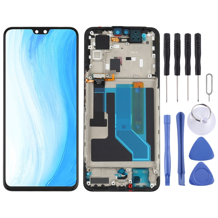 Original AMOLED Material LCD Screen and Digitizer Full Assembly with Frame for Vivo S7 V2020A