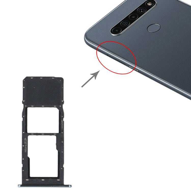 SIM Card Tray + Micro SD Card Tray for LG K61 LMQ630EAW, LM-Q630